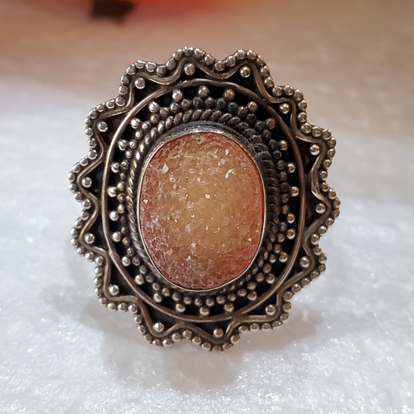 NEW 925 Autumn SunBurst Druzy Ring - Picture 6 of 6